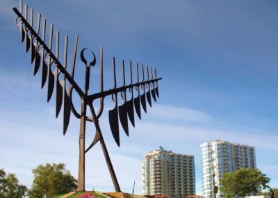spirit catcher sculpture in Barrie; image credit the City of Barrie