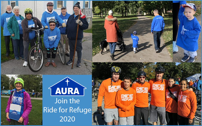 participants in the Aura Ride for Refuge