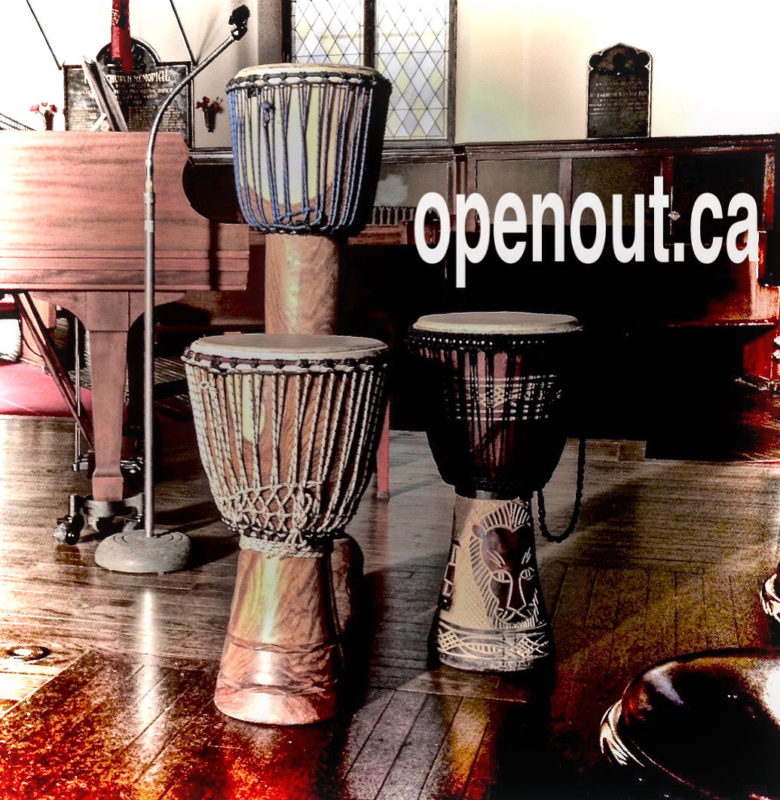 picture of three djembe drums and a piano