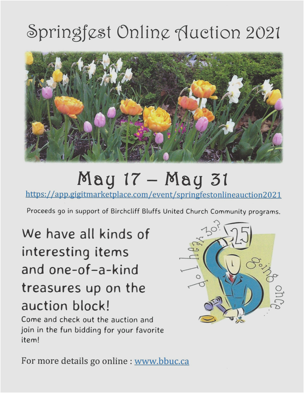 spring flowers plus auction information