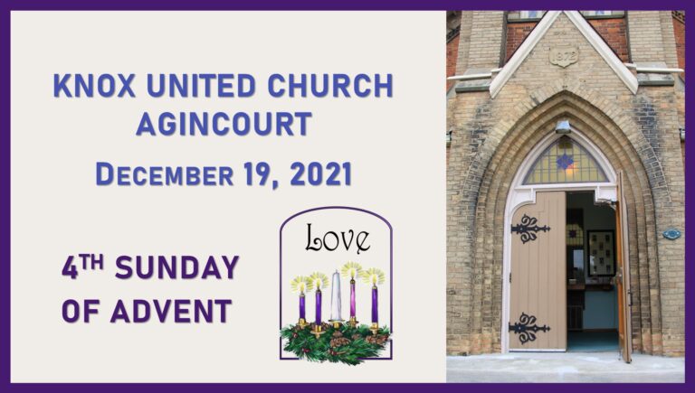 Knox United Church Worship – December 19, 2021