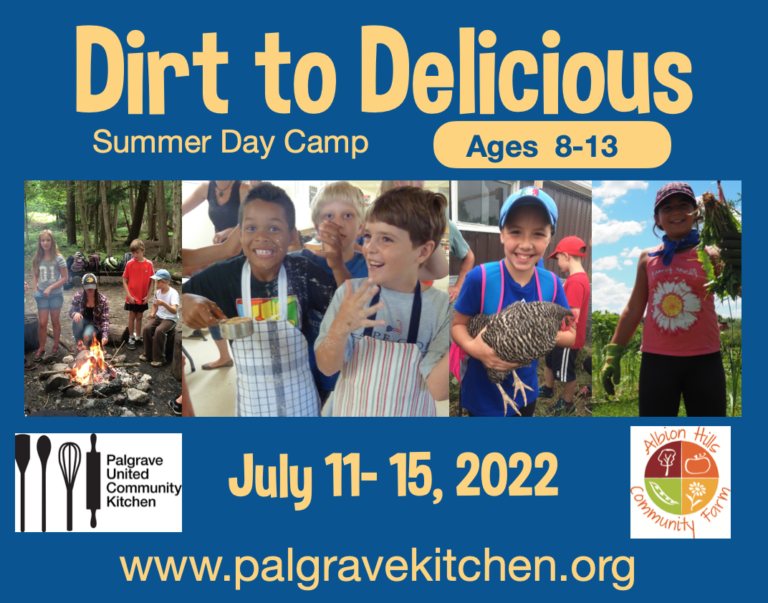 Dirt 2 Delicious 2022 Day Camp Registration opens April 1, 2022