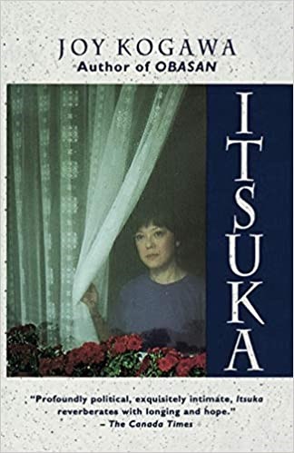 itsuka cover image of woman looking out a window pushing curtain to one side