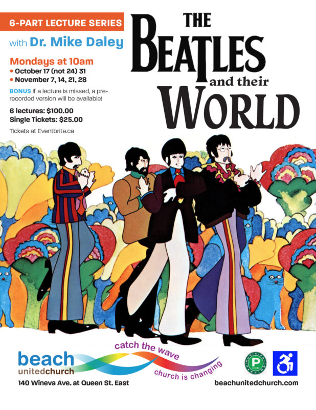 stylized graphic of the Beatles