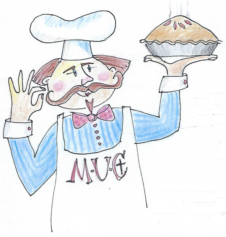 graphic of a chef holding a hot pie