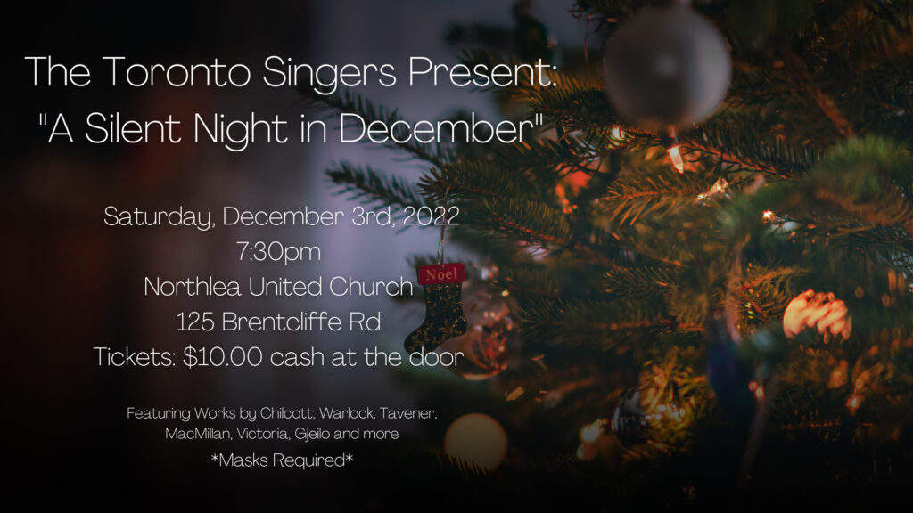 toronto singers event poster on a christmas tree picture