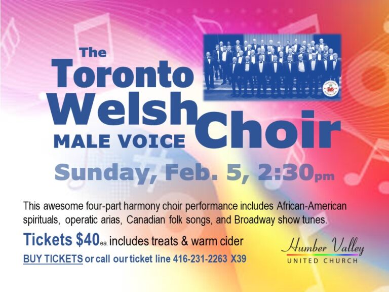Toronto Welsh Male Voice Choir Concert