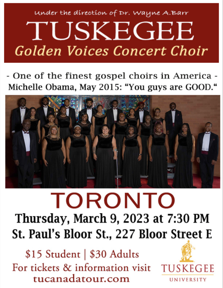 Tuskegee University Golden Voices Choir 2023 Canadian Tour