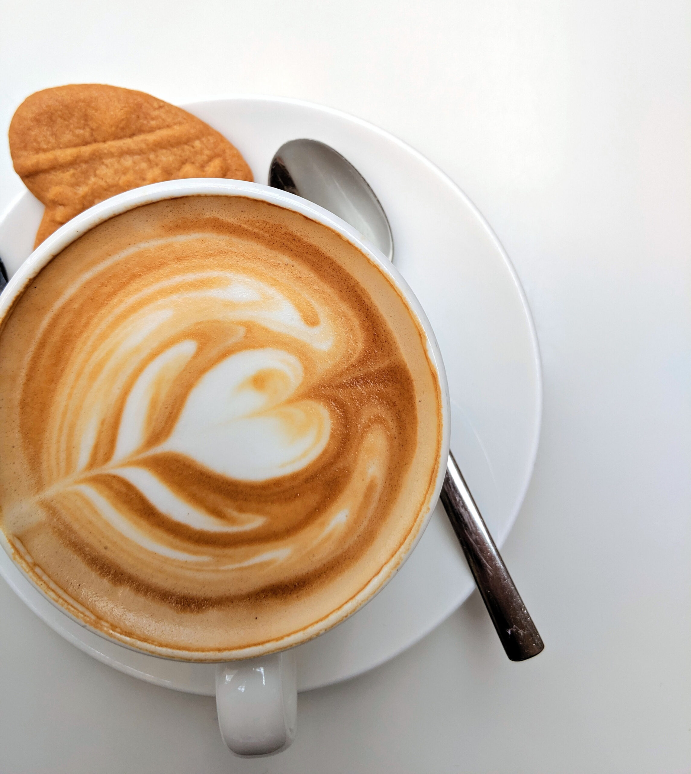 heart shape in a cup of latte