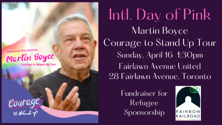 Intl. Day of Pink ~ Martin Boyce Courage to Stand Up Tour