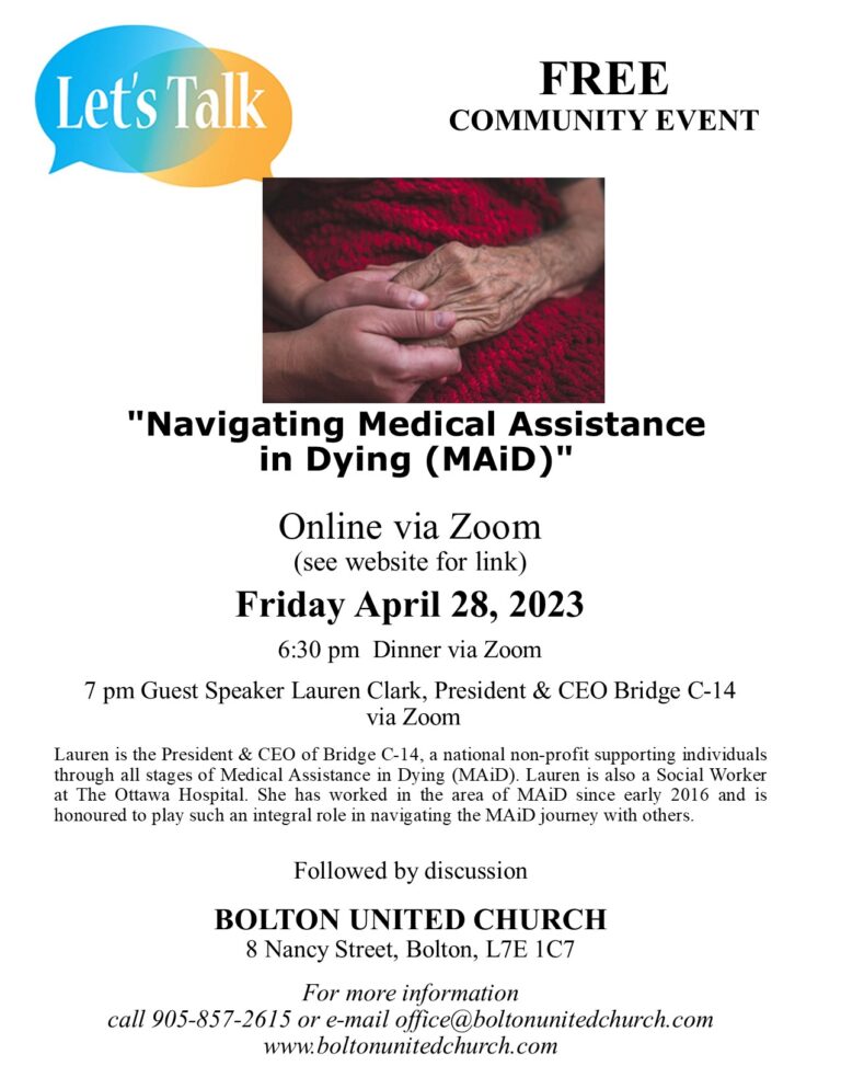 Let’s Talk .. Navigating Medical Assistance in Dying (MAiD)