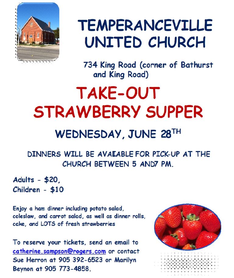 Temperanceville United Church Take-Out Strawberry Supper