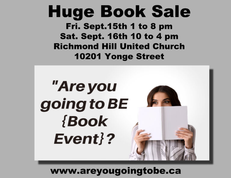 Are you going to BE {Book Event} at Richmond Hill United Church