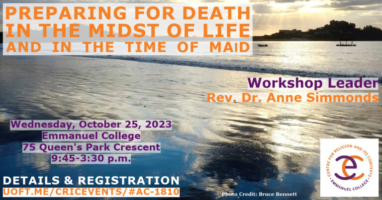 Preparing for Death in the Midst of Life and in the Time of MAiD: A Workshop with Anne Simmonds