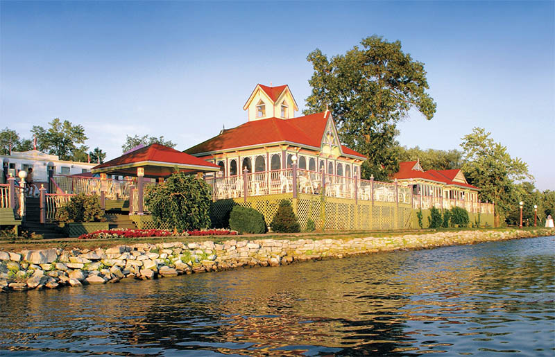 Exterior of Fern Resort from lake