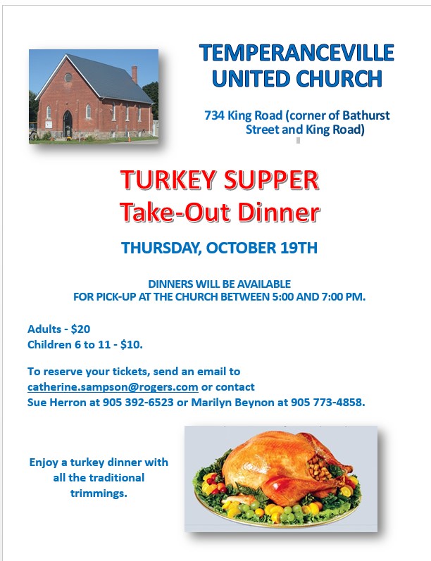 Temperanceville United Church Take-Out Turkey Supper