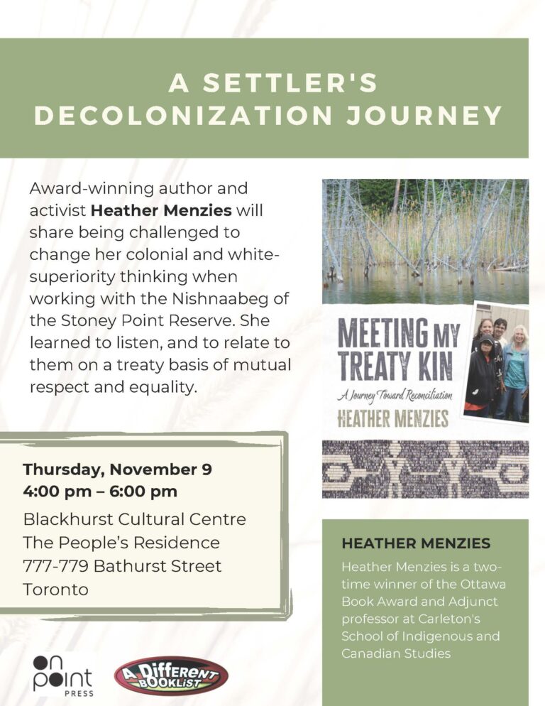 Book Launch of Meeting my Treaty Kin: A Settler’s Decolonization Journey