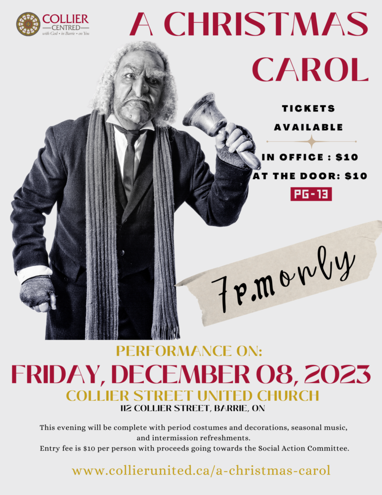 A Christmas Carol- Dec 8th 2023 @7pm. Tickets $10.