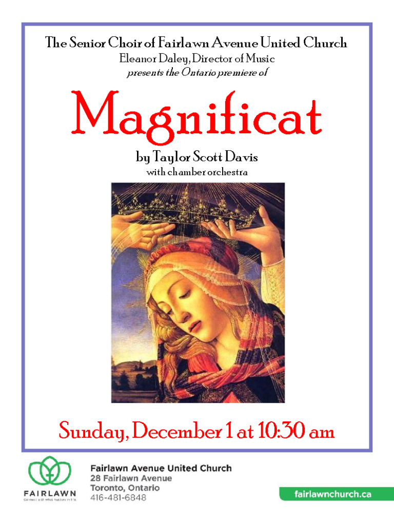 Special Music at Fairlawn Avenue United Church ~ Magnificat