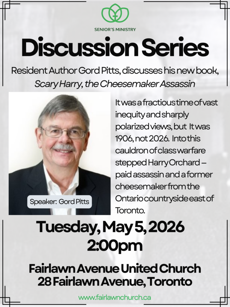 Fairlawn Avenue United Church Senior’s Ministry Discussion Series